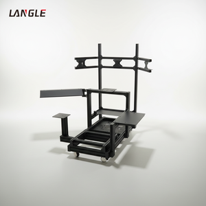 <span class=keywords><strong>Cockpit</strong></span> de simulation de course réglable en mouvement, profil en aluminium 4080 anodisé noir/argent, simulateur de course, siège de jeu - Product Image 1