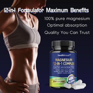 Etiquette personnalisée Complexe de magnésium 12 en 1 Capsules d'élément de magnésium pour la santé musculaire Capsules de magnésium - Product Image 5