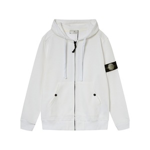 <span class=keywords><strong>Sweat</strong></span>-shirt à <span class=keywords><strong>capuche</strong></span> pour homme en coton, style mode urbaine, avec broderie effet pierre 1:1, couleur unie, manches style insulaire, fermeture éclair style badge, collection automne - Product Image 4