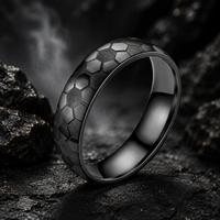 Bague d'éternité JLM Premium en acier titane, motif ballon de football personnalisé, style neutre, ajustement confortable, pour hommes et femmes, bijoux de mode