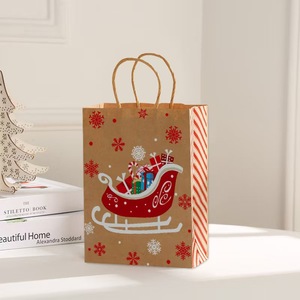 Emballage doré Vente en gros de sacs en papier à main de Noël pour cadeaux - Product Image 6