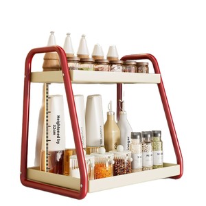 Étagère à épices de <span class=keywords><strong>cuisine</strong></span> à 2 niveaux, organisateur de comptoir sans assemblage, support autoportant pour huile, vinaigre et assaisonnements, nouveau rangement de style chinois - Product Image 2