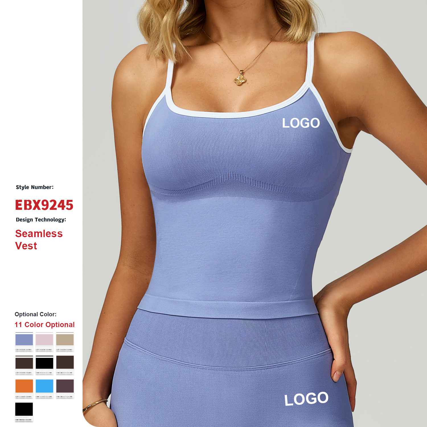 Custom High-Quality Seamless Yoga Tank Top Quick-Drying Breathable Sports Vest Outdoor Running Fitness Underwear Yoga Sports Bra