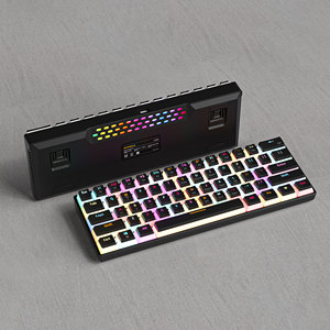 Portable 61-Keys Pudding Keycaps RGB Gaming Mechanical <b>Keyboard</b> ABS Material Metal Wholesale Laptop Desktop ROHS Certified RGB K - Product Image 5