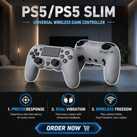 Pour console PS5 Slim, manette de jeu sans fil avec programmation macro, compatibilité universelle, vibration six axes