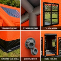 Tente gonflable spacieuse pour 9 personnes, cabane imperméable épaissie pour le camping, personnalisation de tente de toit pour cabane forestière