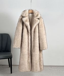 <span class=keywords><strong>Manteau</strong></span> <span class=keywords><strong>Long</strong></span> en Fausse <span class=keywords><strong>Fourrure</strong></span> pour <span class=keywords><strong>Femme</strong></span>, Col Tailleur Luxueux, Automne Hiver, Vente Chaude - Product Image 3
