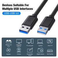 Cable de Extensión USB 3.0 de Alta Velocidad, Macho a Macho, 1m, USB3.0 AM a USB3.0 AM, Cable Extensor para Transferencia de Datos y Sincronización