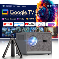 Proyector LED Inteligente Android CR53 4K GTV con Enfoque Automático, 7500 Lúmenes, Portátil, para Cine en Casa y Uso en Exteriores