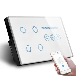 Nhà thông minh hệ thống Anh tiêu chuẩn 147*86 Mét wifi 4gang tường chuyển đổi và fan kiểm soát tốc độ chuyển đổi tương thích Alexa và Google nhà