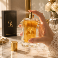 Flacons de parfum carrés de luxe vides 100 ml, flacons de parfum uniques à fond transparent 50 ml, flacons de parfum à sertir, flacons de parfum à vaporiser, flacons d'huile parfumée