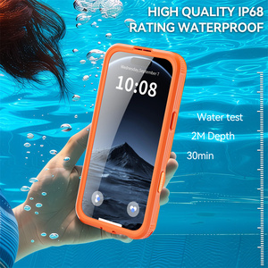 Custodia Impermeabile Lusso Arancione Antipolvere Subacquea per iPhone 17 Pro Max, Custodia Mars Resistente all'Acqua con Cinghia da Polso - Product Image 5