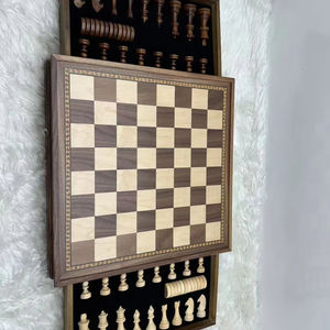 لعبة شطرنج دولية عالية الجودة من خشب الجوز بدرجين، قطع شطرنج مغناطيسية بحجم 3 بوصات 2 في 1 - Product Image 5