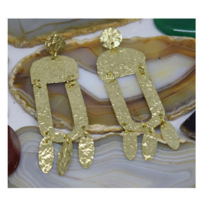 Pendientes de flores africanas con estampado navideño 2026, joyería hecha de hoja, pendientes rectangulares con forma de lágrima brillante, Pendientes colgantes - Product Image 3