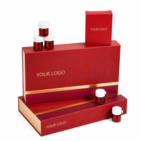   Boîte cadeau écologique rouge magnétique à couvercle rabattable pour compléments alimentaires féminins, avec logo personnalisé, boîte de santé haut de gamme pour capsules nutritionnelles et vitamines
