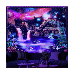 <span class=keywords><strong>Tapisserie</strong></span> Blacklight personnalisée pour chambre mur espace océan impression numérique avec Logo pour tapisseries - Product Image 1
