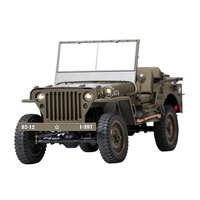 سيارة ROCHBBY Wyllis 1941MB بمقياس 1:6 للتحكم عن بعد، تبدو حقيقية، سيارة تسلق الطرق الوعرة رباعية الدفع، نموذج كهربائي معدني جاهز للتشغيل بمدى 500 متر