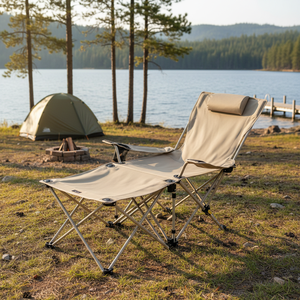 Outdoor Camping Separable Lounge Chair Folding Lying Chairs <b>Portable</b> Fishing Backrest Chair Recliner <b>Table</b> Stool Kit - Product Image 1