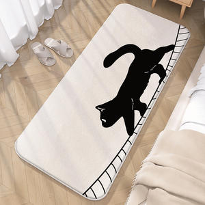 Venta al por mayor de dibujos animados personalizados lindo gato encantador alfombra de baño antideslizante Cachemira gruesa obtener alfombra de baño desnuda para baño dormitorio cama Decoración - Product Image 3