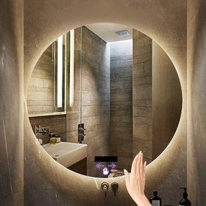 Miroir Mural Rond Intelligent de Salle de Bain LED Bords Polis, Éclairage LED, Cosmétique, Idéal Hôtellerie - Meilleure Vente - Product Image 3
