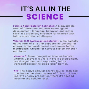 Ácido Folínico en Polvo de Alta Dosis |   Formulado por Médicos con B12 y Vitamina D para Apoyo Neurológico y del Desarrollo, Sin Gluten - Product Image 4