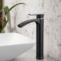 Robinet de lavabo de salle de bain d'hôtel moderne de luxe, à montage sur plan, monotrou, chromé poli, monocommande, avec capteur sans contact et valve en céramique