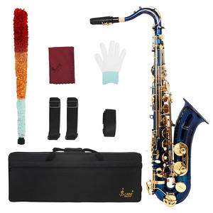 Saxophone ténor en cuivre <span class=keywords><strong>SLADE</strong></span> Blue Gold Bb, saxophone de haute qualité, instrument de musique, saxophone ténor avec étui, anches, support, pièces - Product Image 2