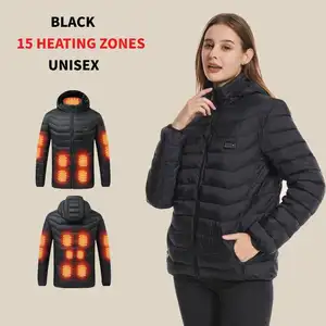 Custom Windbreaker Battery Winter ski warm hooded zip up lightweight outdoor sport comprehensive motorcycle heated jacket