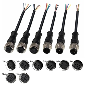 Lắp ráp <span class=keywords><strong>4</strong></span> Dây cáp cho M12 nối M12 cáp 3 <span class=keywords><strong>4</strong></span> 5 6 8 12 17 Pin một mã Nam Nữ góc bên phải Cáp cảm biến không thấm nước - Product Image 3
