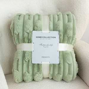 Chăn nỉ nhung dày dặn họa tiết thỏ thắt nút, chất liệu vải polyester, <span class=keywords><strong>in</strong></span> họa tiết xuyên biên giới, bán buôn - Product Image 1