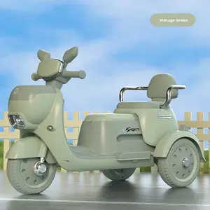 Motocicleta eléctrica de doble asiento para niños, triciclo, coche de juguete de plástico alimentado por batería, Control remoto para niños, niñas y bebés - Product Image 6