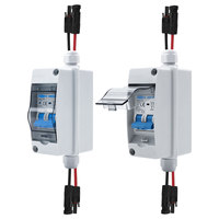 Boîtier de combinaison photovoltaïque solaire 1 pièce avec disjoncteur CC IP65 HT 2 voies 600/1000V 1 entrée 1 sortie CC avec câbles correspondants étanche TOMZN
