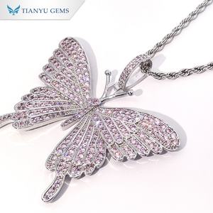 Collar con colgante en forma de mariposa Tianyu, joyería hip-hop con incrustaciones de pavé, delicado collar de cadena de cuerda estilo hip-hop, adecuado para mujeres - Product Image 2