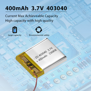 High Capacity 403040 400mAh 3.7V Lithium <strong>Polymer</strong> <strong>Battery</strong> 400Mah <strong>Li</strong> <strong>Polymer</strong> GPS Cells
