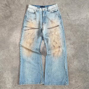 Jeans Baggy Vintage Personalizzati da Uomo, Stile Y2K, <span class=keywords><strong>Pantaloni</strong></span> in Denim Lavato, Gamba Larga e Comoda per Outfit Quotidiani alla Moda - Product Image 3