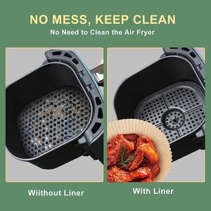 Air Fryer Filter Paper Disposable Paper Air Fryer Accessories Air Fryer Paper Sheet Food <b>Silicone</b> Offset Printing Virgin Coated - Product Image 3