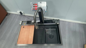 Hiện đại đôi bát bồn rửa nhà bếp với Vòi nước cao cấp chất liệu handmade thiết kế thớt-sử dụng lâu dài - Product Image 2