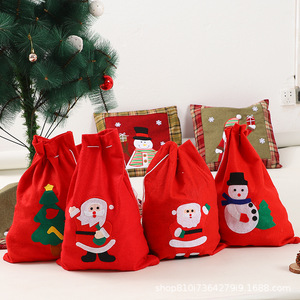 Bolsas de Fieltro Rojo al por Mayor, Bolsas de Regalo Navideñas con Diseño de Dachshund, para Decoración de Fiestas Navideñas, Logotipo Personalizado Disponible - Product Image 4