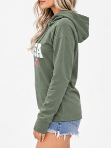 Women's Custom Graphic Pullover Hoodie Oversized Casual Streetwear Sweatshirt <b>Long</b> <b>Sleeve</b> Fleece Hooded <b>Top</b> OEM Wholesale - Product Image 2