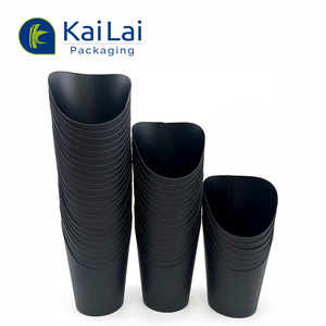 Tazze di patatine fritte Kraft usa e getta per uso alimentare da portare via trucioli di carta tazza di 16 once su misura per patatine fritte tazza di carta pieghevole Fren - Product Image 6