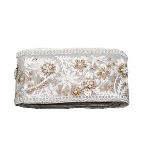 Tela de malla bordada con cuentas de organza y encaje de perlas de 6.5CM para accesorios de dobladillo de vestidos infantiles y ribetes de encaje para vestidos de novia DIY - Product Image 5