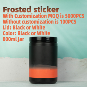 800ml OEM & ODM HDPE container thực phẩm màu đen và trắng nhựa <span class=keywords><strong>Jar</strong></span> với nắp cho protein bột container đường lưu trữ - Product Image 2