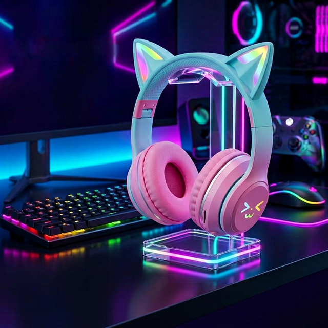 For 5.4 Over-Ear Wireless Gaming Headset with ANC Heavy Bass Full-Coverage Design
