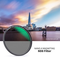 Filtre ND magnétique K&F Concept 62 mm 3 stops ND8 pour objectif d'appareil photo
