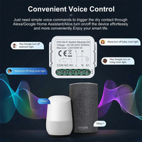 Module d'interrupteur d'éclairage à distance Tuya Smart Life 100-240VAC, relais Wi-Fi à contact sec