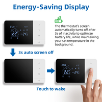 Termostato Inalámbrico RF con Control Remoto por Aplicación Smart Life para Sistema de Caldera de Gas, con Batería