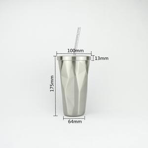 Tasse à café isolée à double paroi en acier inoxydable 18/8 304 de 17oz 500 tasse thermique à large bouche de ml avec <span class=keywords><strong>paille</strong></span> - Product Image 3