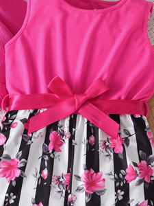 2025 осенний детский розовый кардиган с оборками и длинным рукавом + комбинезон в полоску с цветочным принтом - Product Image 6