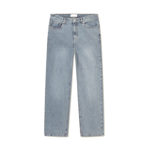 กางเกงยีนส์ทรงตรงสำหรับผู้ชาย ผ้าเดนิมเนื้อปานกลาง เอวทรงสมดุล พร้อมดีไซน์กระเป๋าแบบเรียบหรู - Product Image 1