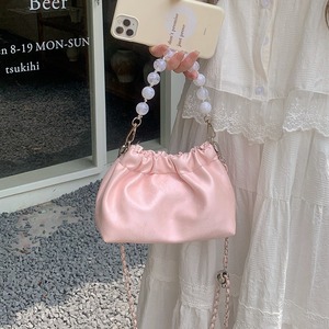 Bolso pequeño gris y rosa con cadena y correa de cuentas, cierre magnético, para uso diario, bandolera, primavera 2024 - Product Image 2